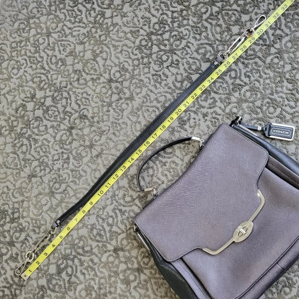 Coach Madison Sadie Flap Satchel with dust bag. metallic grey color.